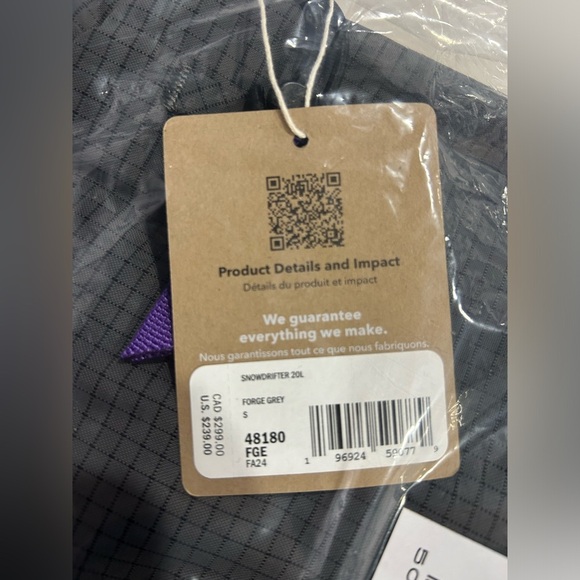 Patagonia SnowDrifter Pack 20L Backpack Small Forge Grey Lightweight NWT - Picture 5 of 14